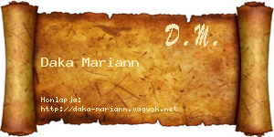 Daka Mariann névjegykártya